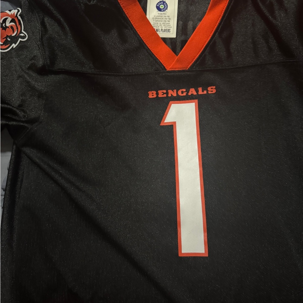 NFL Bengals Black and Orange Boys #1 Chase Jersey